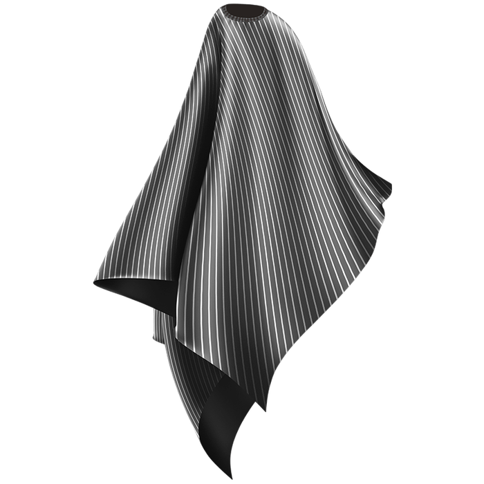 Lightweight Barber Cape in Grey with White Stripes - WP3134G