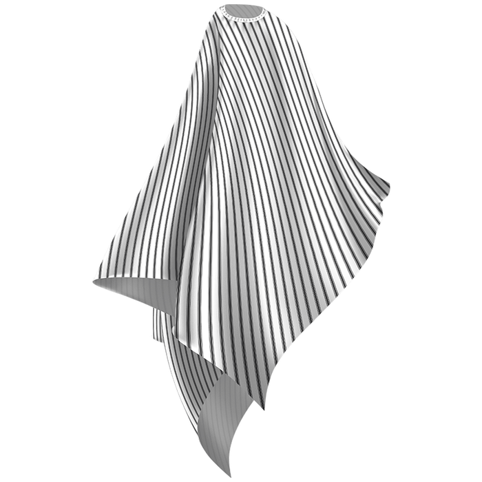 Lightweight Cape in White with Grey Stripes - WP3124WH